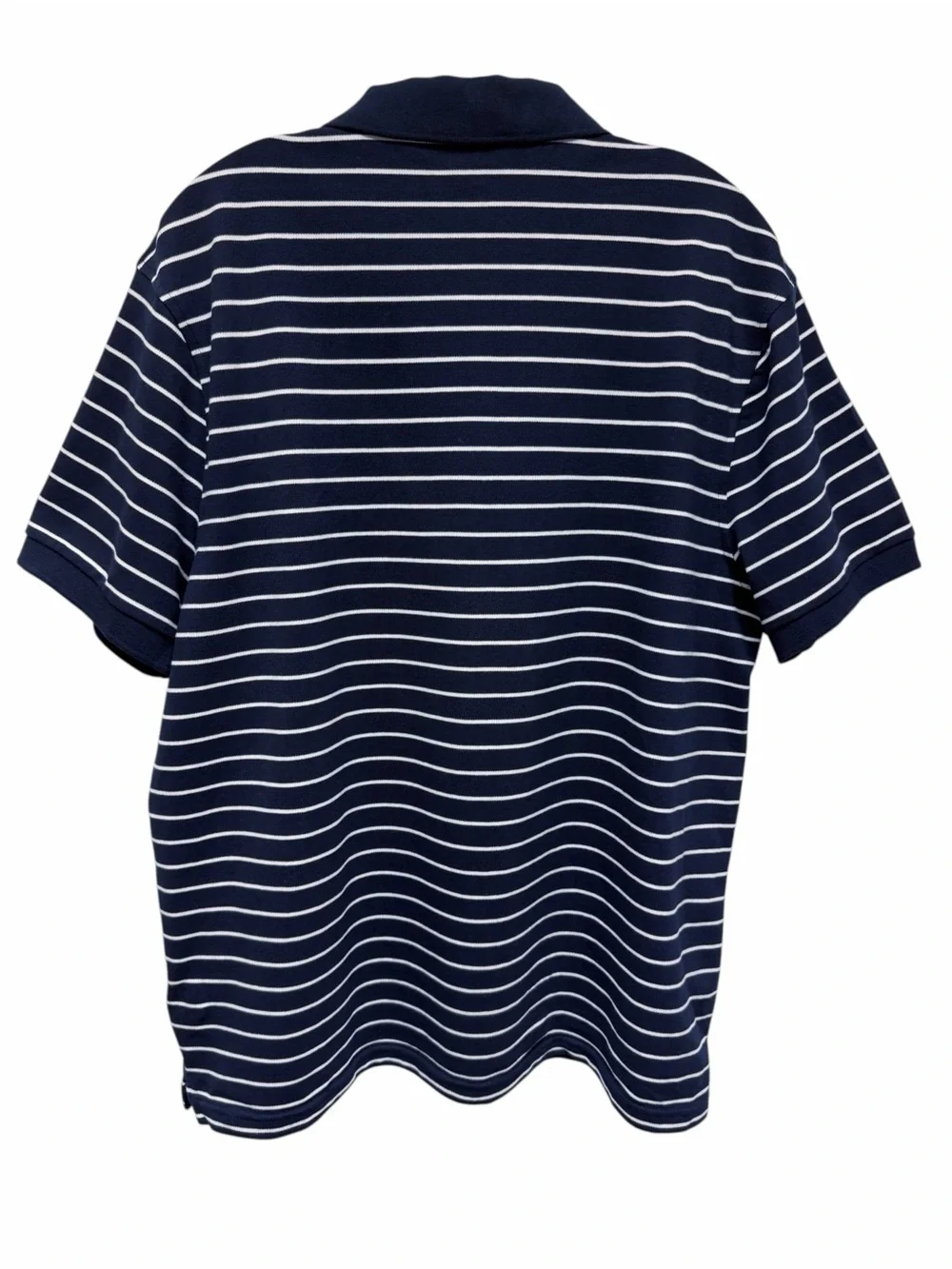 J. Crew Navy and White Striped Flex Pique Polo Shirt Size XL Untucked